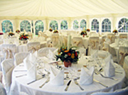 Beautiful table setting inside a marquee